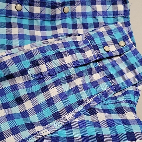 The North Face || Snap Flannel Woman's Sz L Blue White - Picture 8 of 10